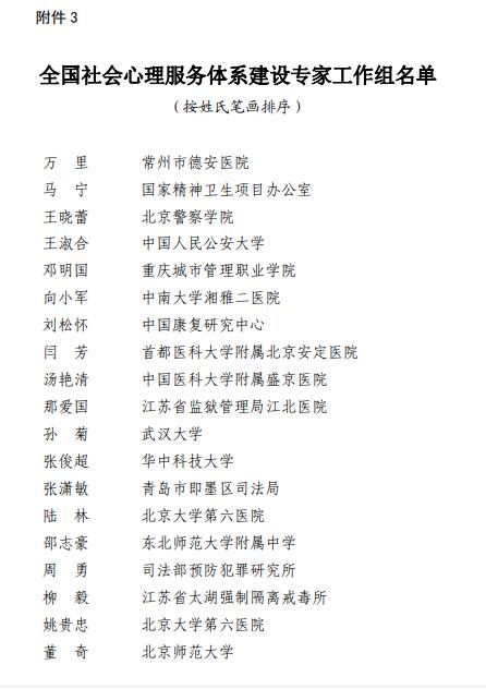 国家卫健委：成立全国社会心理服务体系建设专家工作组（附全文）